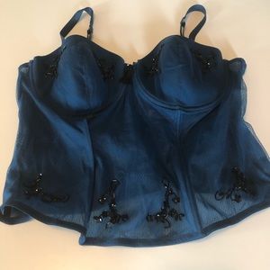 Size 26/28 blue Cacique corset with black details